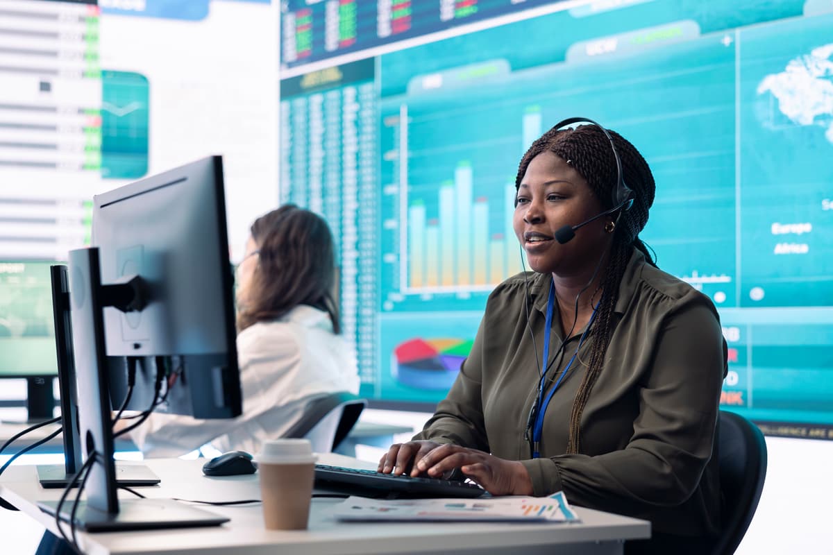 Sales professional collaborating with virtual assistant